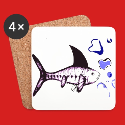 Hai-Fisch - Untersetzer (4er-Set)