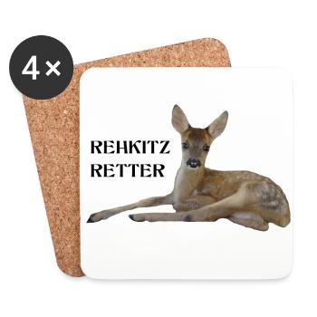 Rehkitz 8 - Untersetzer (4er-Set) - Weiß - Vorne
