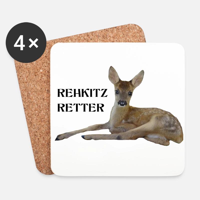 Rehkitz 8 - Untersetzer (4er-Set) - Weiß