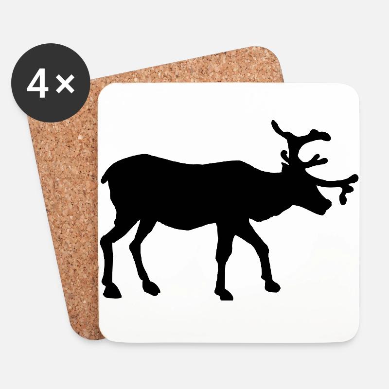 Reindeer - Untersetzer (4er-Set) - Weiß