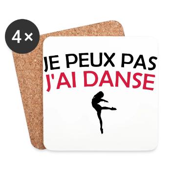 je peux pas j'ai danse - Dessous de verre (lot de 4) - blanc - Devant