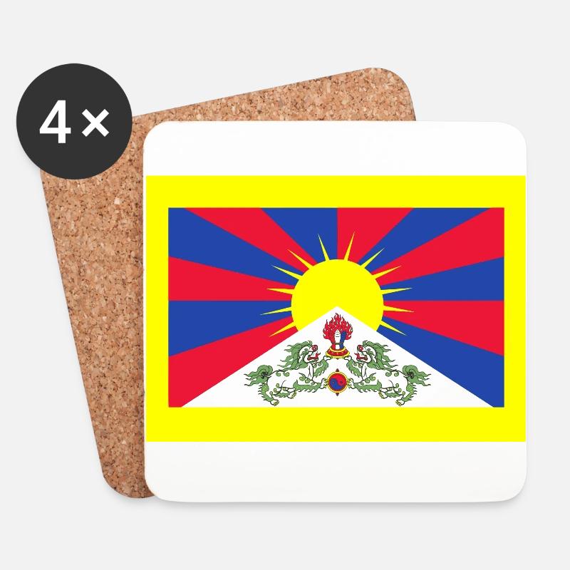 Tibet - Untersetzer (4er-Set) - Weiß