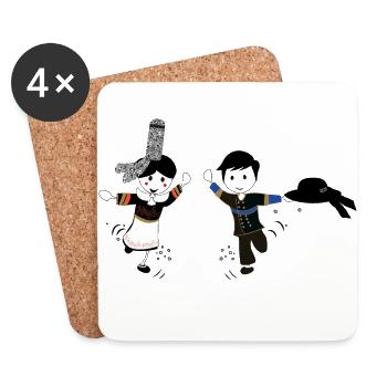 Breton characters - Coasters (set of 4) - white - Front