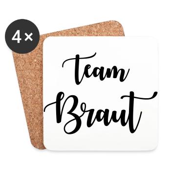 Team Braut - Untersetzer (4er-Set) - Weiß - Vorne