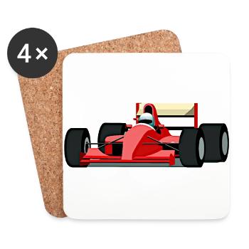 Racing car 1 - Coasters (set of 4) - white - Front