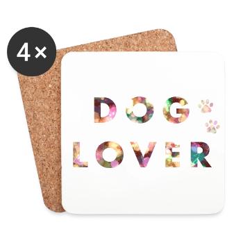 Amoureux des chiens - Dessous de verre (lot de 4) - blanc - Devant