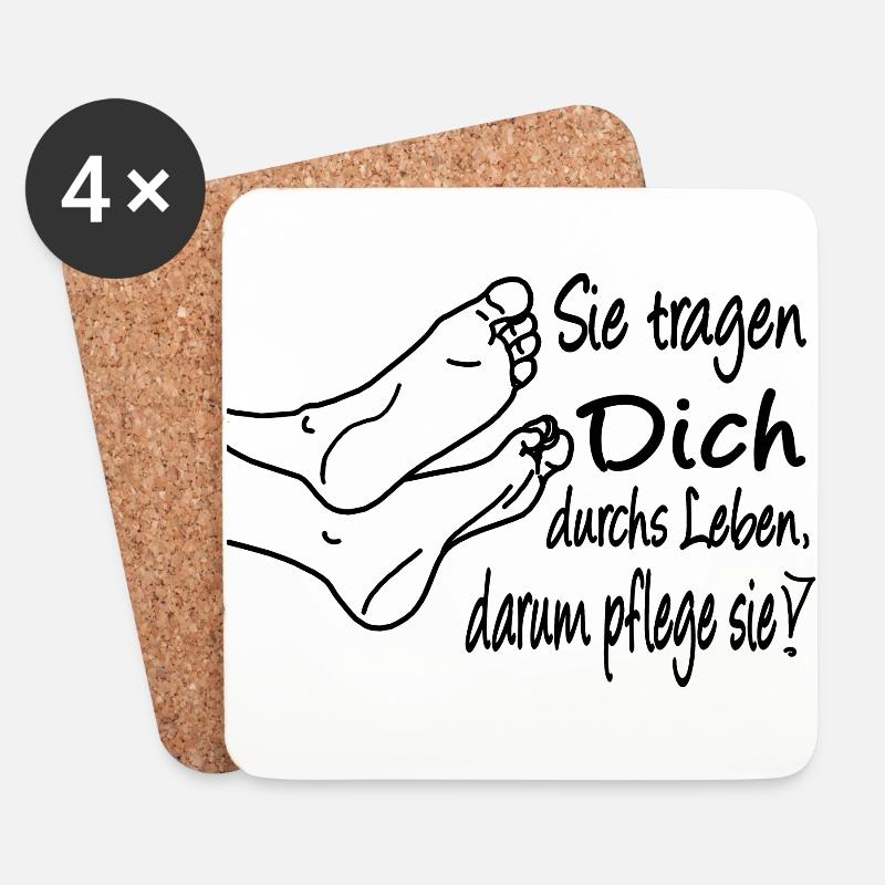 Fußpflege - Untersetzer (4er-Set) - Weiß