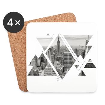 New York City NYC USA America Skyline City - Coasters (set of 4) - white - Front
