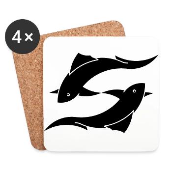 Zodiac sign Pisces - Coasters (set of 4) - white - Front