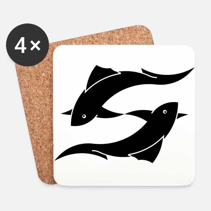 Sternzeichen Fische - Untersetzer (4er-Set) - Weiß