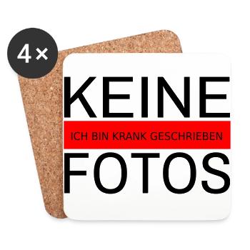 Keine Fotos - Untersetzer (4er-Set) - Weiß - Vorne