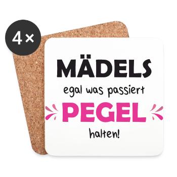 Mädels Pegel Halten Junggesellenabschied Braut - Untersetzer (4er-Set) - Weiß - Vorne