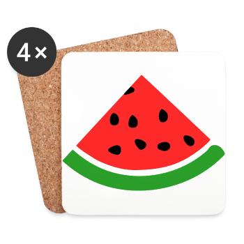 Melon pastèque - Dessous de verre (lot de 4) - blanc - Devant