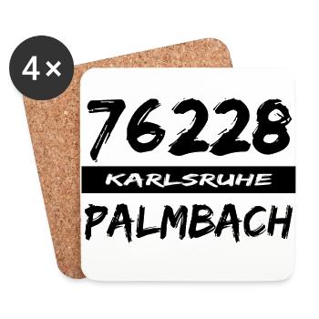 76228 Karlsruhe Palmbach - Untersetzer (4er-Set) - Weiß - Vorne
