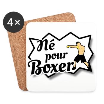Boxe - Dessous de verre (lot de 4) - blanc - Devant