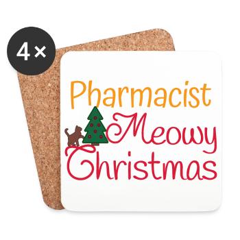 Apotheker Katzen xmas meowy Weihnachten - Untersetzer (4er-Set) - Weiß - Vorne