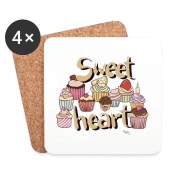 Sweet heart - Untersetzer (4er-Set) - Weiß - Vorne