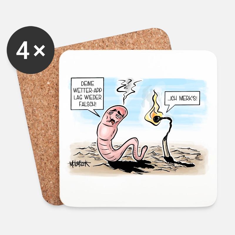 Wetter-App - Untersetzer (4er-Set) - Weiß
