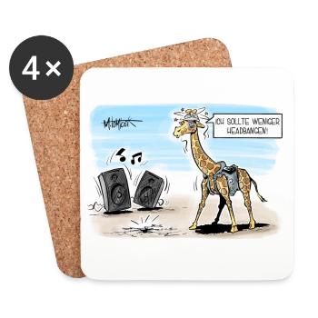 Metal Giraffe - Untersetzer (4er-Set) - Weiß - Vorne