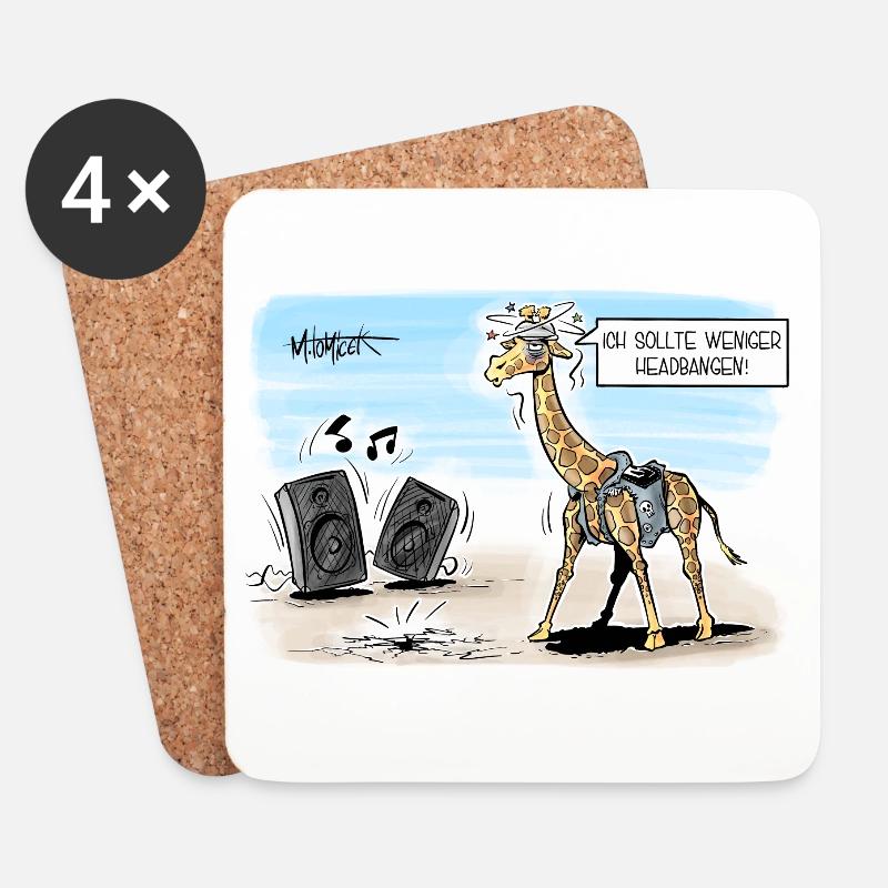 Metal Giraffe - Untersetzer (4er-Set) - Weiß