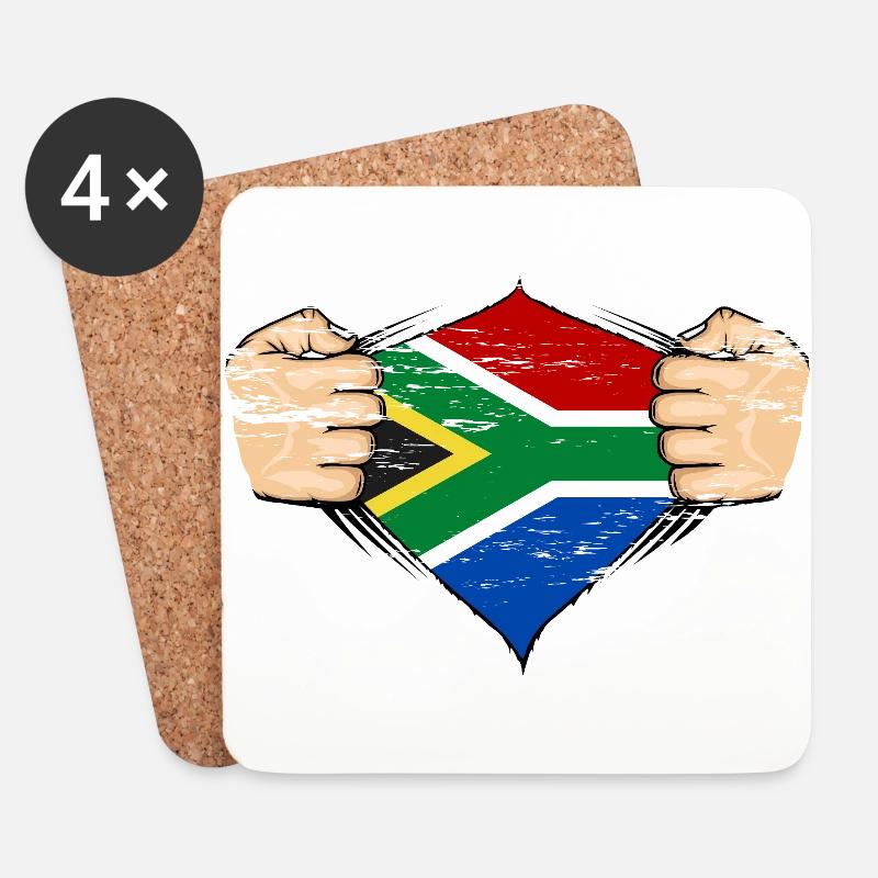 Südafrika Flagge Design used - Untersetzer (4er-Set) - Weiß