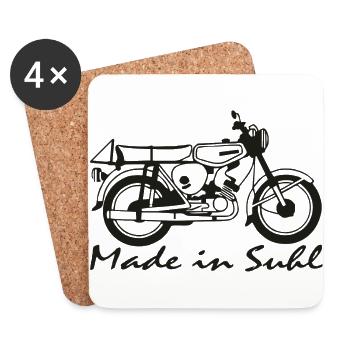 Simson s51 Made in Suhl - Untersetzer (4er-Set) - Weiß - Vorne