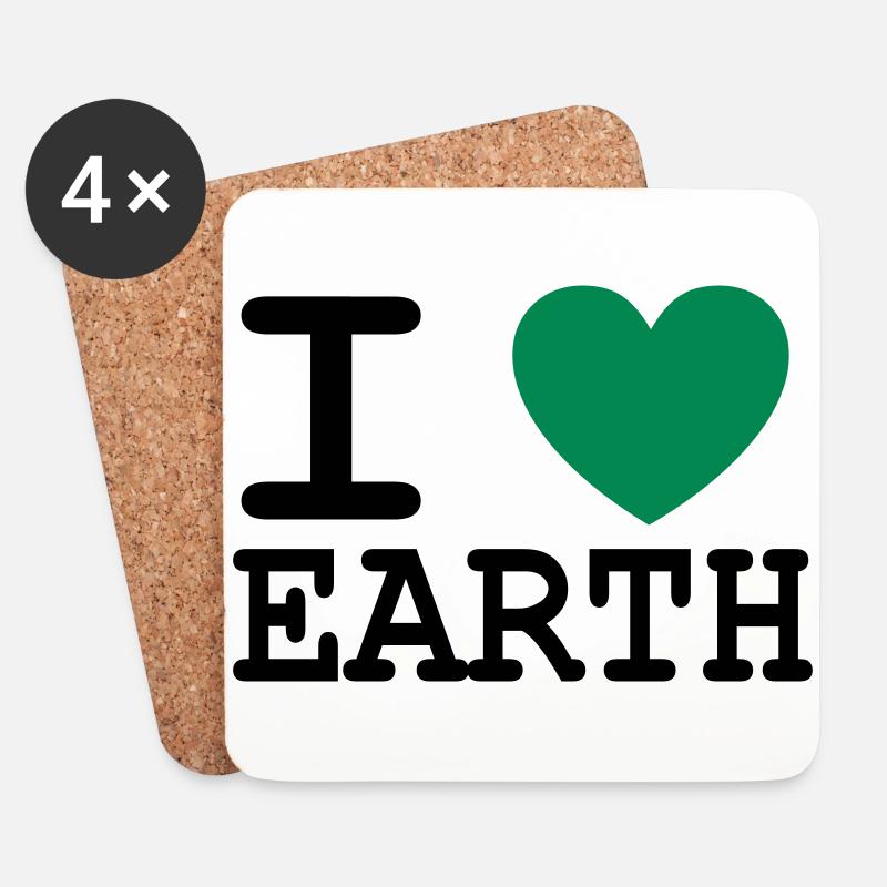 I *heart* earth - Untersetzer (4er-Set) - Weiß