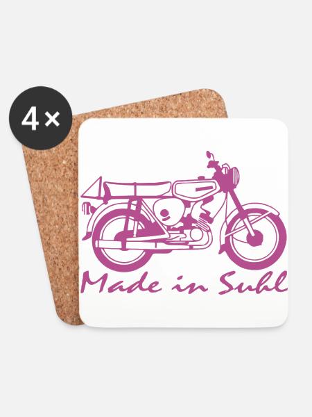 Simson S51 Made in Suhl - Untersetzer (4er-Set) - Weiß