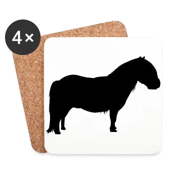 Shetty Shetland pony horse - Coasters (set of 4) - white - Front