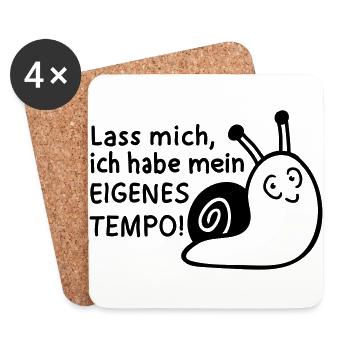 Mein Tempo - Schnecke 1 - Untersetzer (4er-Set) - Weiß - Vorne