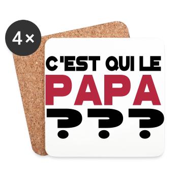 C'est qui le papa 2 - Dessous de verre (lot de 4) - blanc - Devant