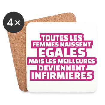 les meilleures deviennent infirmières - Dessous de verre (lot de 4) - blanc - Devant