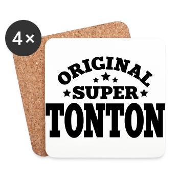 original super tonton - Dessous de verre (lot de 4) - blanc - Devant