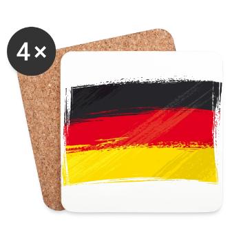 Flag, Flag, Germany fan - Coasters (set of 4) - white - Front