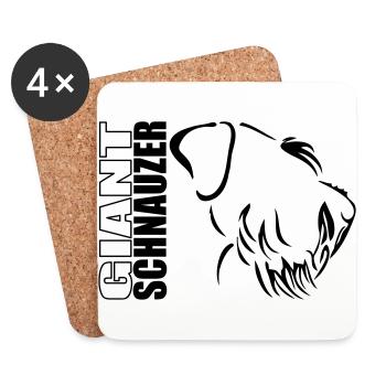 GIANT SCHNAUZER PROFILE - Coasters (set of 4) - white - Front