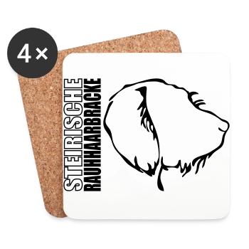 STEIRIC RAUHHAARBRACKE PROFILE - Coasters (set of 4) - white - Front