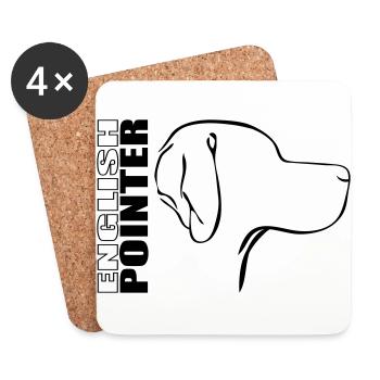 ENGLISH POINTER PROFILE - Coasters (set of 4) - white - Front