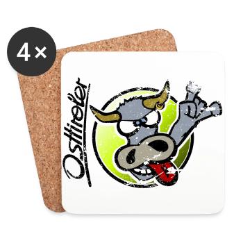 osttiroler-grauvieh-neu - Untersetzer (4er-Set) - Weiß - Vorne