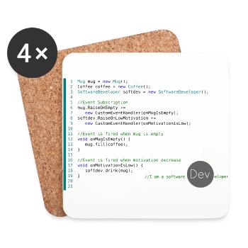 Je suis un développeur de logiciels - Dessous de verre (lot de 4) - blanc - Devant