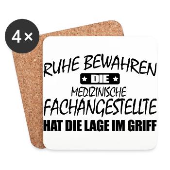Medizinische Fachangestellte-Ruhe bewahren-MFA - Untersetzer (4er-Set) - Weiß - Vorne