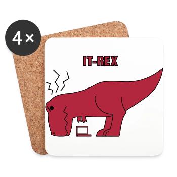Informatik IT-Rex - Untersetzer (4er-Set) - Weiß - Vorne