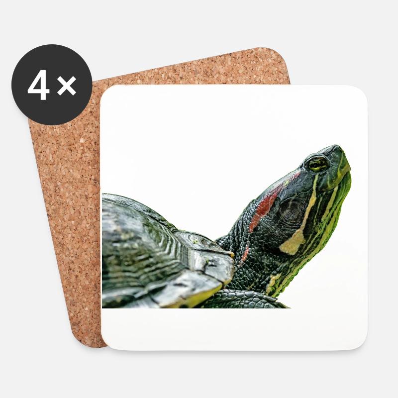 turtle schildkroete - Untersetzer (4er-Set) - Weiß