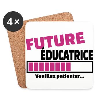 future éducatrice - Dessous de verre (lot de 4) - blanc - Devant