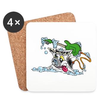 Wicked Washing Machine Washing Machine - Coasters (set of 4) - white - Front