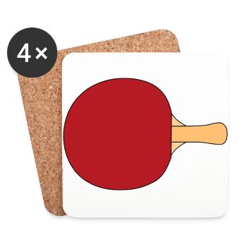 tennis de table de ping pong ping-pong bat6 - Dessous de verre (lot de 4) - blanc - Devant