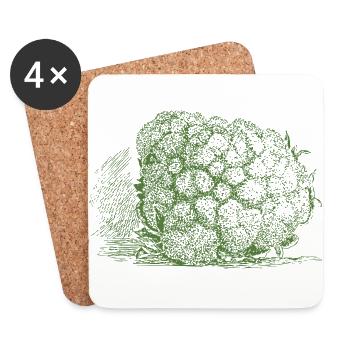 blumenkohl cauliflower halloween gemuese vegetable - Untersetzer (4er-Set) - Weiß - Vorne
