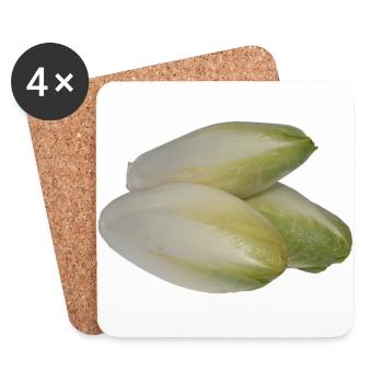 salad salad lettuce halloween vegetables vegetables12 - Coasters (set of 4) - white - Front