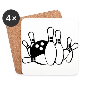 Bowling - Untersetzer (4er-Set) - Weiß - Vorne