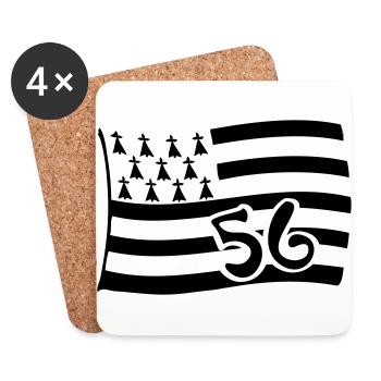 breton flag brittany 56 morbihan departement - Coasters (set of 4) - white - Front