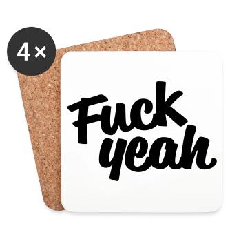Fuck Yeah - Untersetzer (4er-Set) - Weiß - Vorne